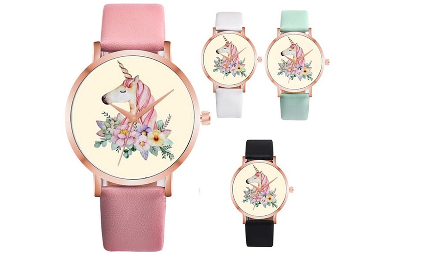 Image 3: Unicorn Print Dial Watch