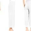 Image 3: Women's Elastic Waist Wide-Leg Pleated Crop Pants