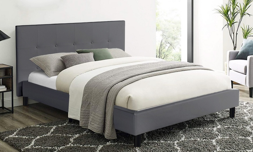 Image 1: Lit fixe Triomphe similicuir, matelas "Cosmos" en option