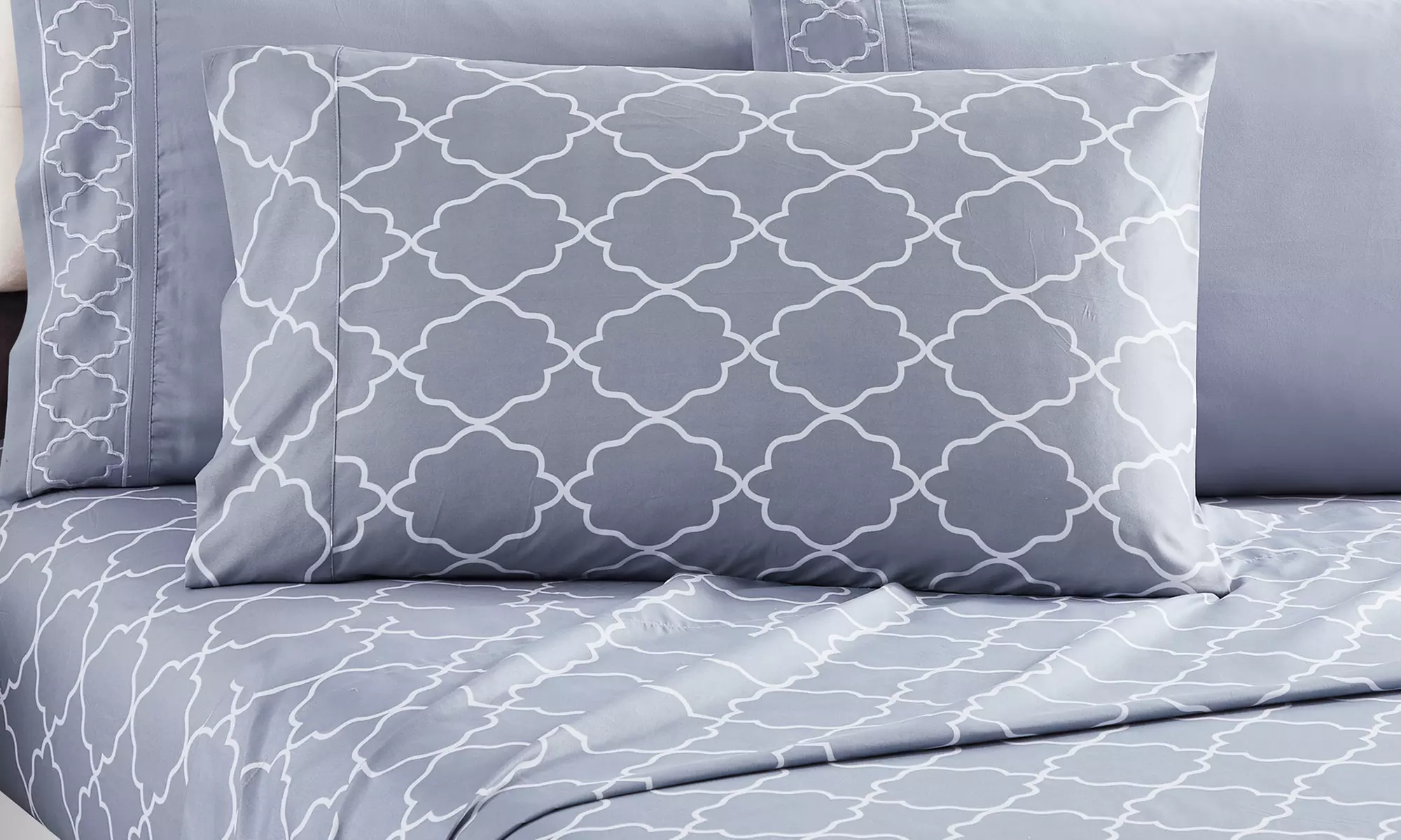 Hotel 5th Ave Print and Embroidered Sheet Set (6 Piece) - Primary Image