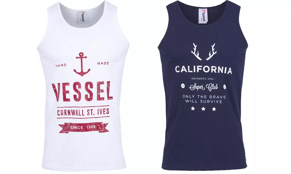 Pack de 2 débardeurs en coton imprimés, taille au choix - Second Medium