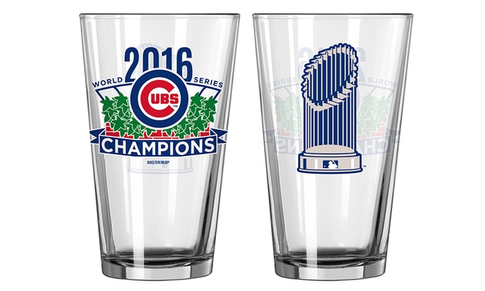 Chicago Cubs 1908 And 2016 World Series Champs Pint Glasses 