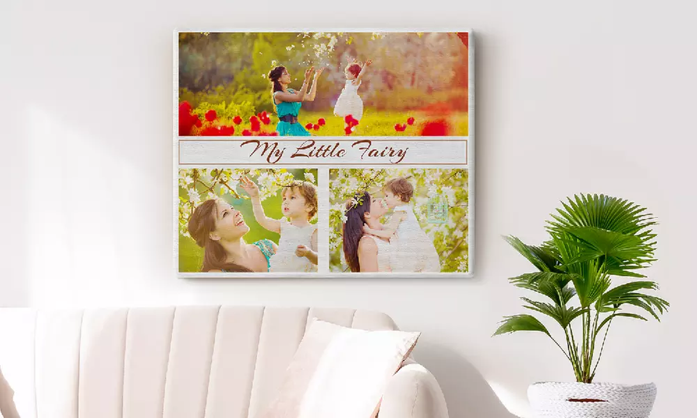 Une toile avec un collage photo personnalisé Printerpix