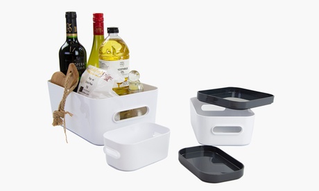 1 o 2 set di 4 contenitori da cucina in plastica