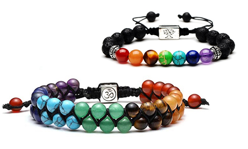 Image 1: 1 o 2 bracciali Chakra con pietre naturali