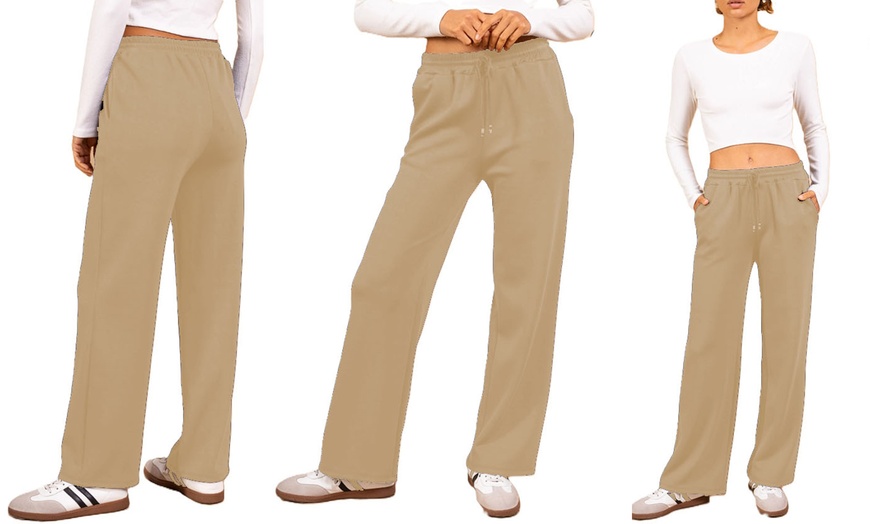 Image 14: Plain and Seam Front Wide Leg Trousers