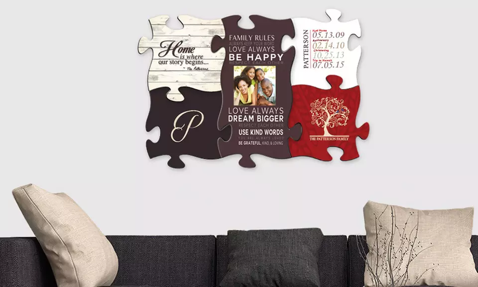 10"x10" or 18.25"x10" Custom Puzzle Piece Wall Art from Monogram Online - Primary Image