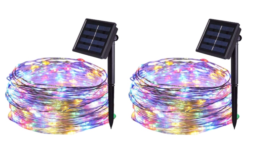 Image 6: One or Two Packs of 200 LED Solar String Lights