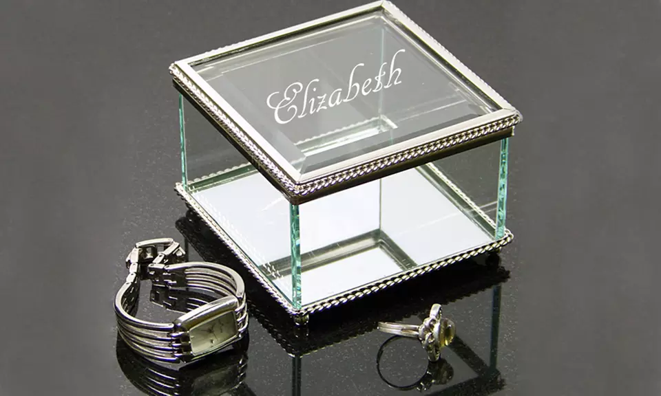 Personalized Glass Jewelry Box - Primary Image