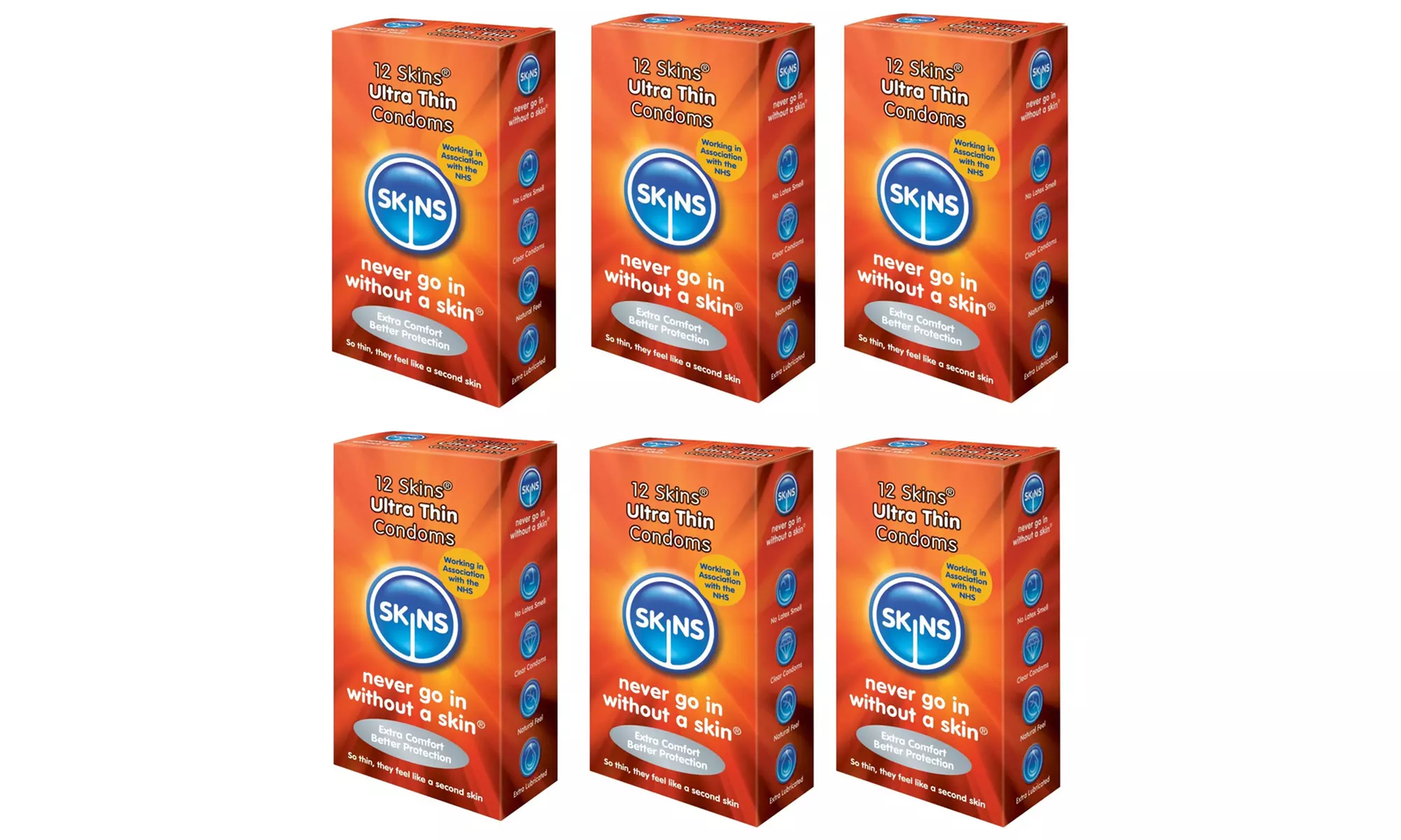 Lots de 24, 48 ou 72 préservatifs de la marque Skins - Second Medium
