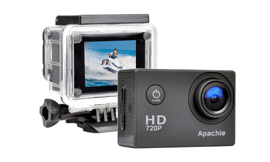 Image 2: Apachie Black HD Action Camera