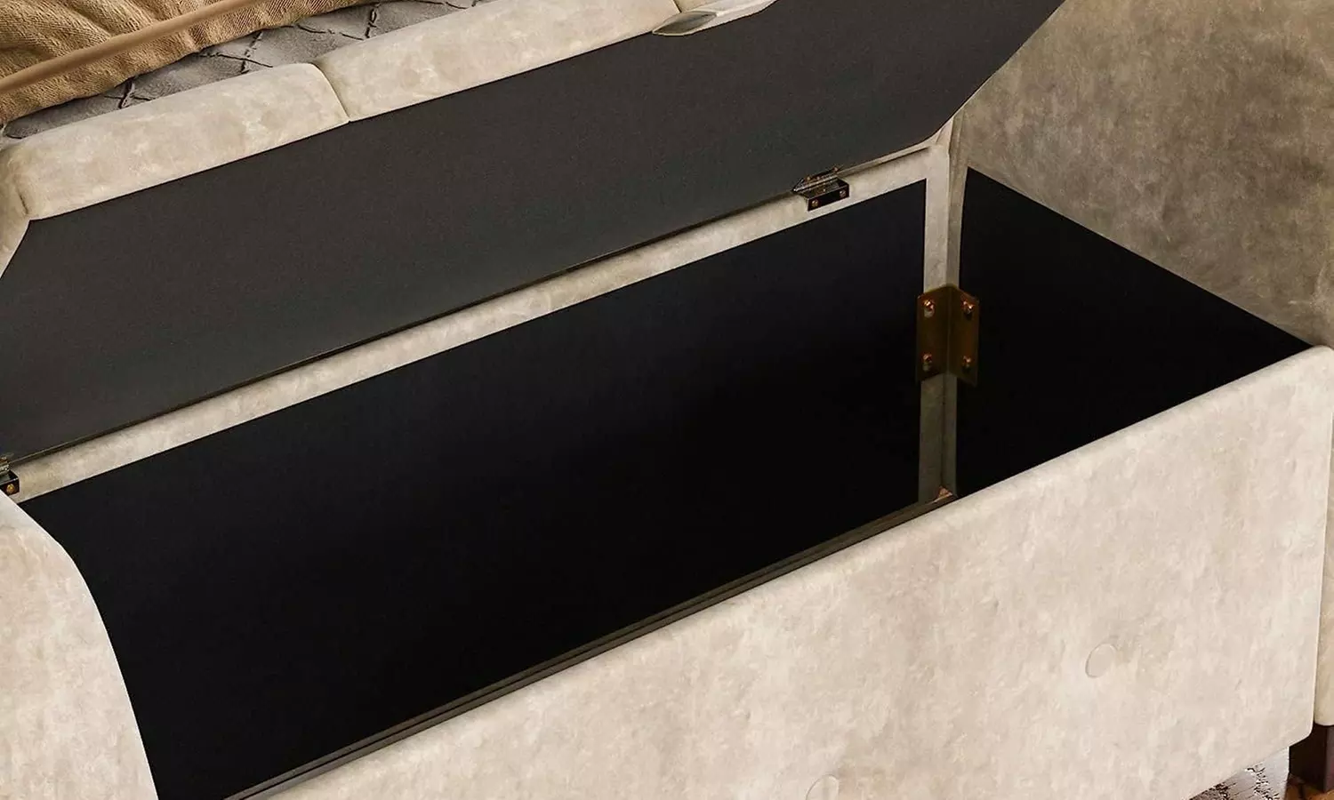 Seville Crushed Velvet or Linen Ottoman Storage Chest