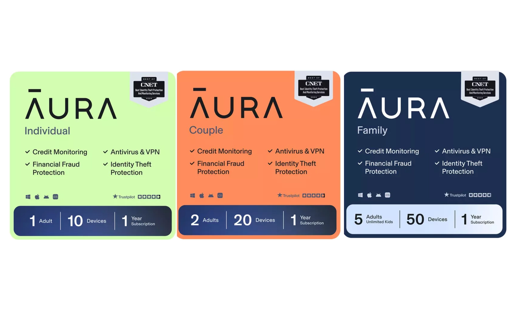 Save on Aura Ultimate Identity & Credit Protection, Antivirus, VPN!