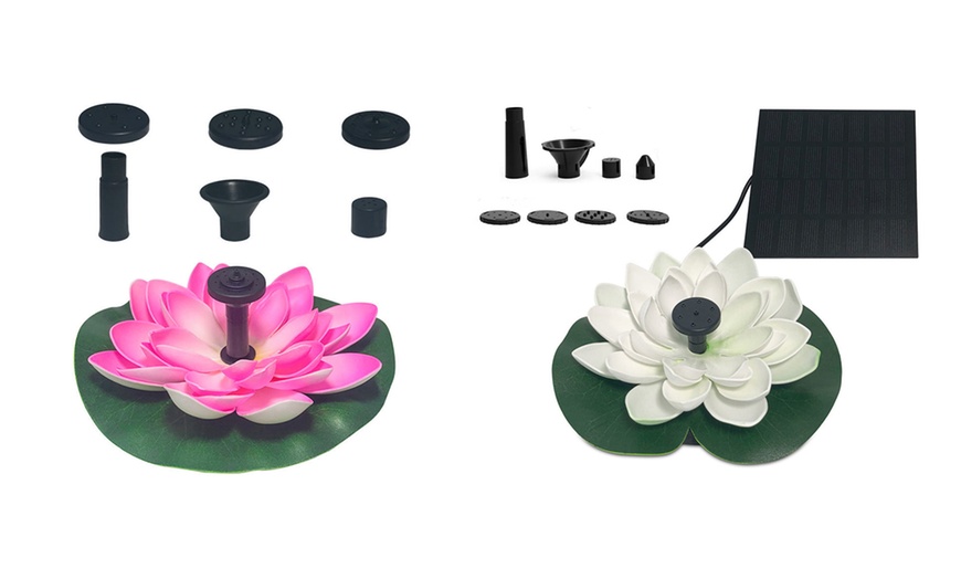 Image 9: Solar-Powered Floating Lotus Water Fountain