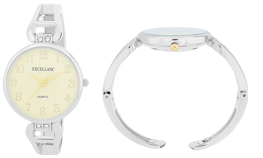Image 15: Reloj de pulsera analógico con piedras brillantes de Excellance