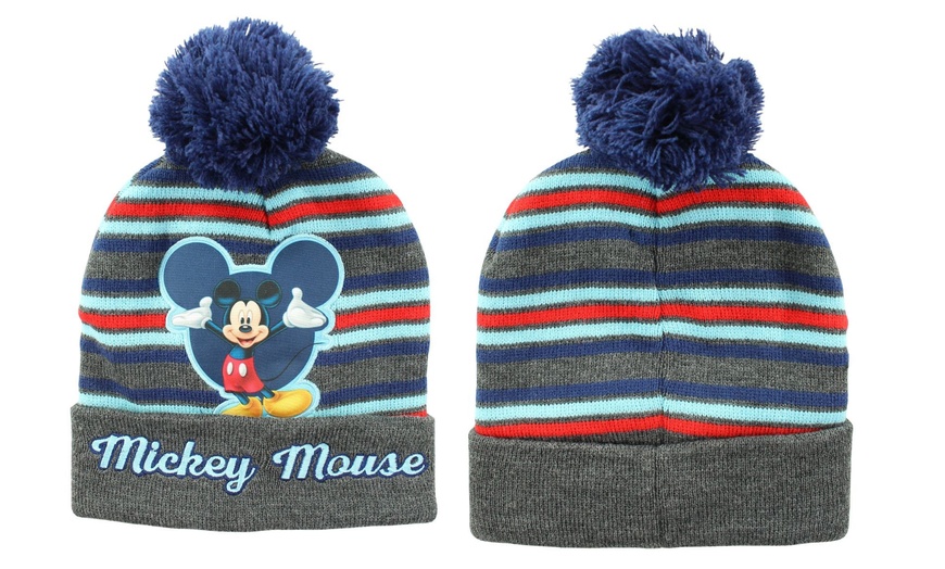 Image 27: Bonnet avec pompon Paw Patrol, Mickey ou Minnie