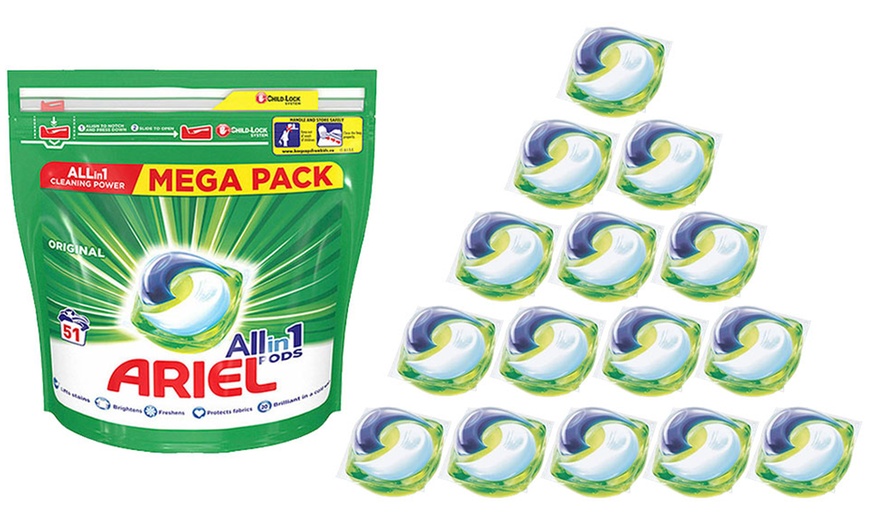 Image 2: 51 or 102 Ariel All in-One Pods Original Washing Capsules