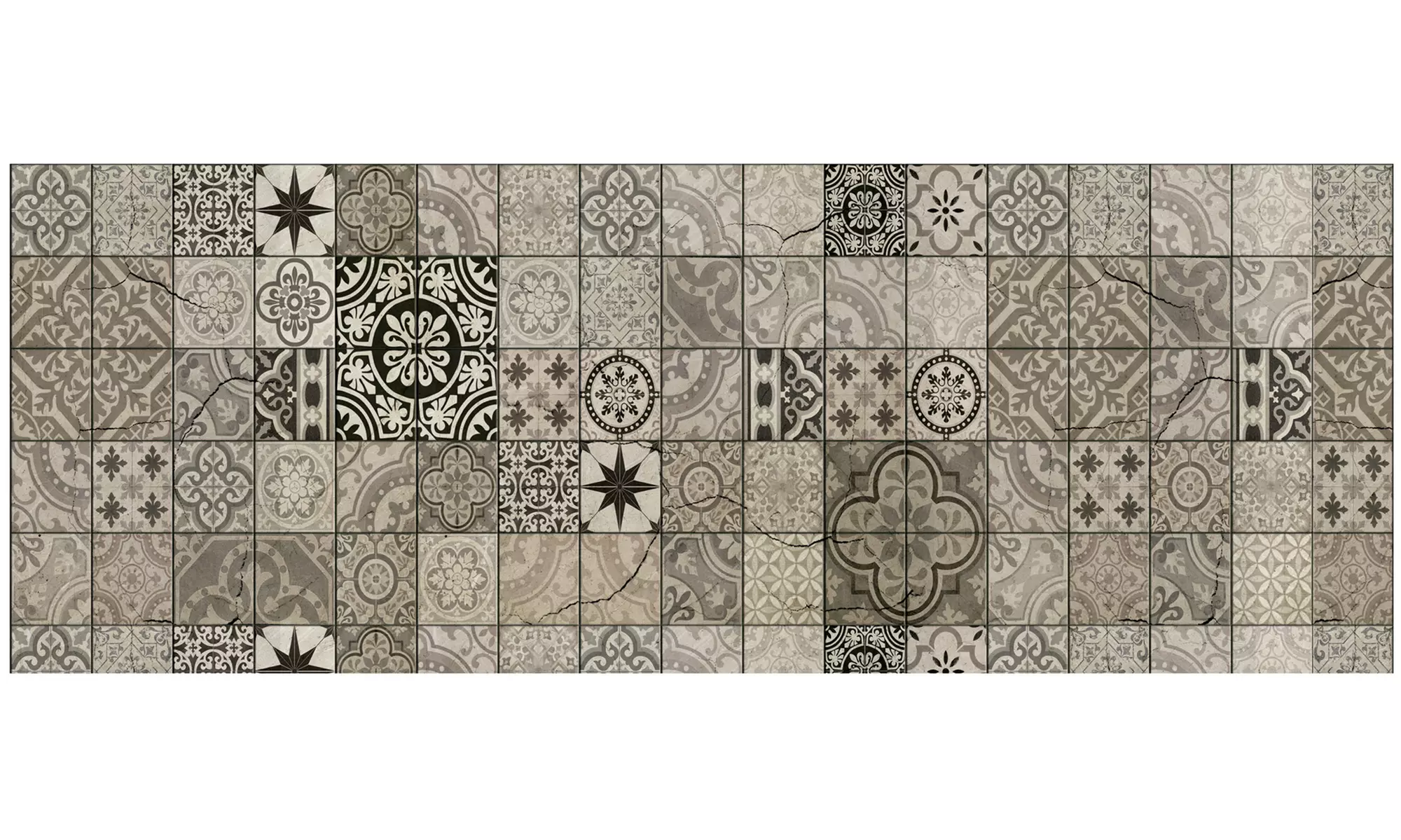 Alfombra de cocina con diseño de azulejos y reverso antideslizante