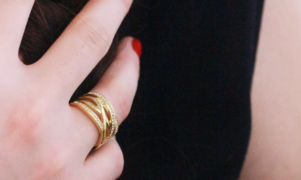 Criss-Cross Ring with Austrian Crystals