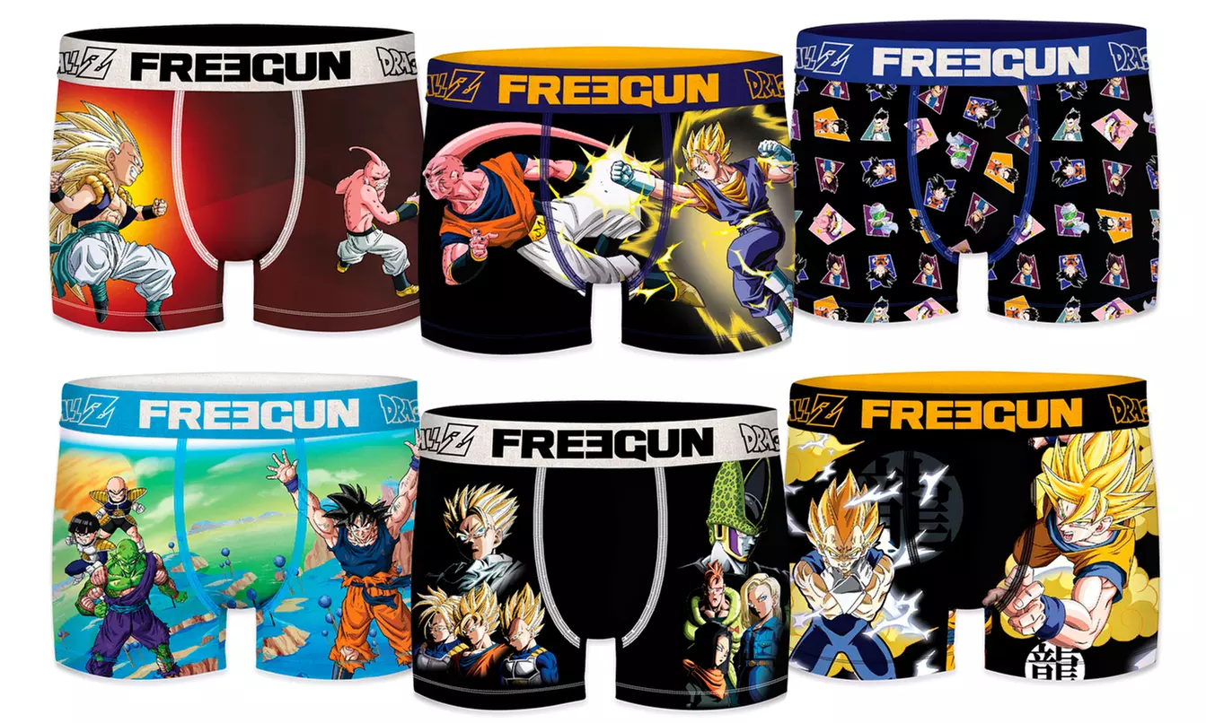 Lot surprise de 6 boxers pour homme de la marque Freegun, édition "Dragon Ball" - Second Medium