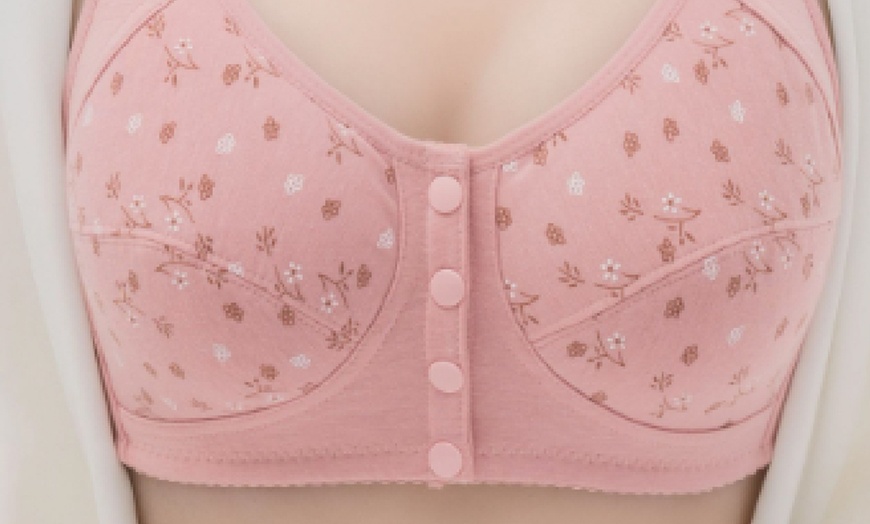 Image 8: Women's Vintage-Effect Floral Front Closure Bra