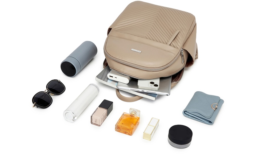 Image 16: Women's PU Leather Backpack