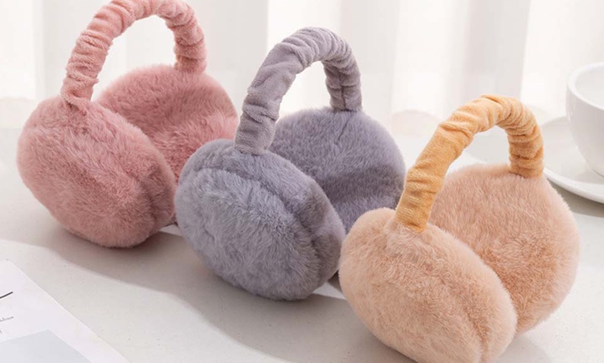 Image 1: Foldable Winter Warm Earmuffs