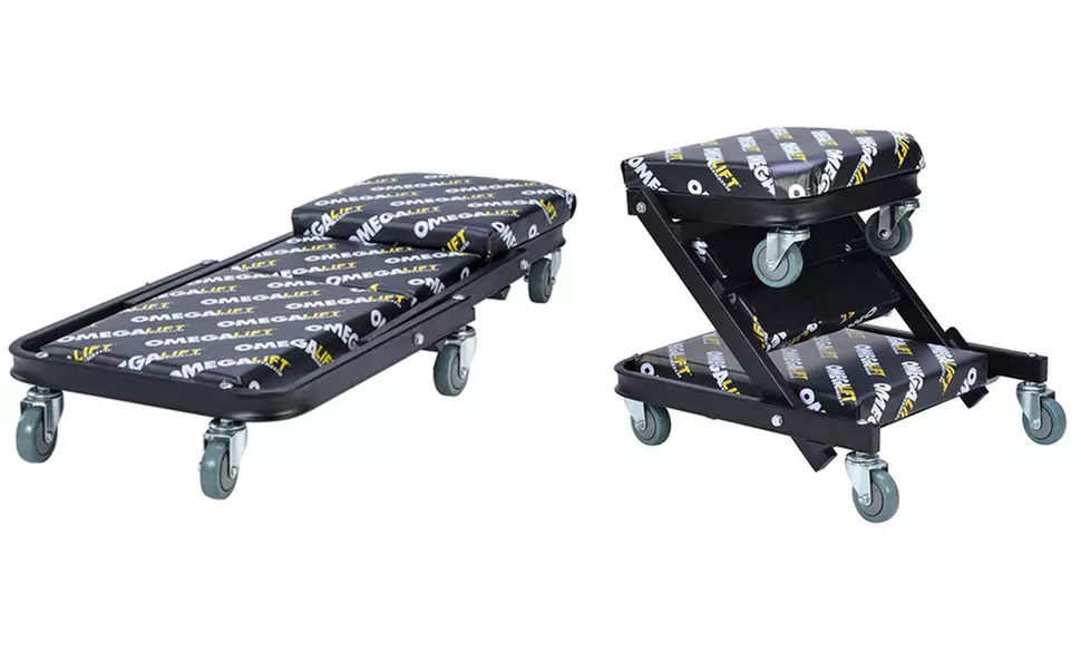 Omega 91000 Black 40" Foldable Z Creeper - 450 lbs Load Capacity - Primary Image