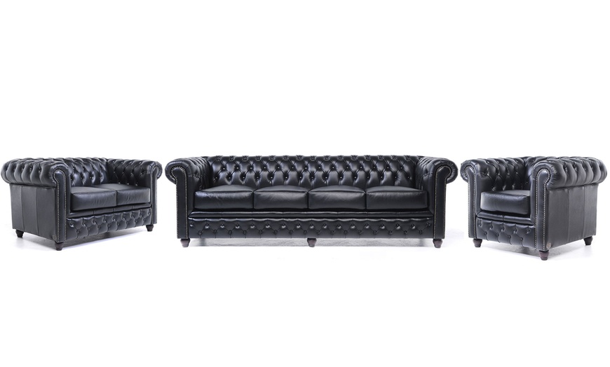 Image 72: Sofas Chesterfield en cuir authentiques 