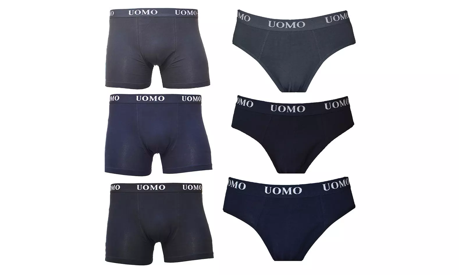 12 boxer o 12 slip da uomo in colori assortiti disponibili in varie taglie, con spedizione gratuita - Primary Image