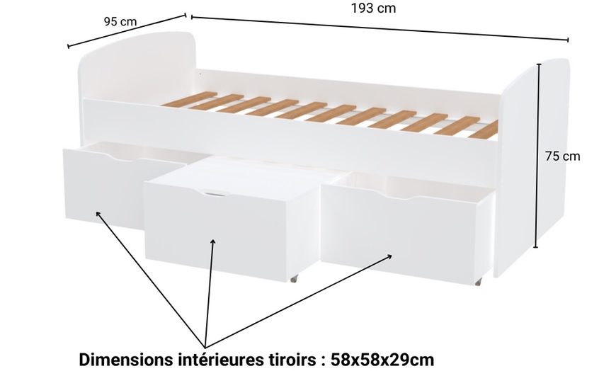 Image 4: Lit "Mia" 90 x 190 cm blanc de Weber Industries