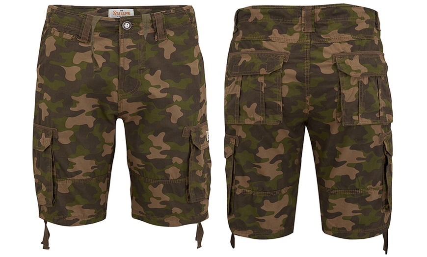 Image 4: Stallion camouflage cargo shorts