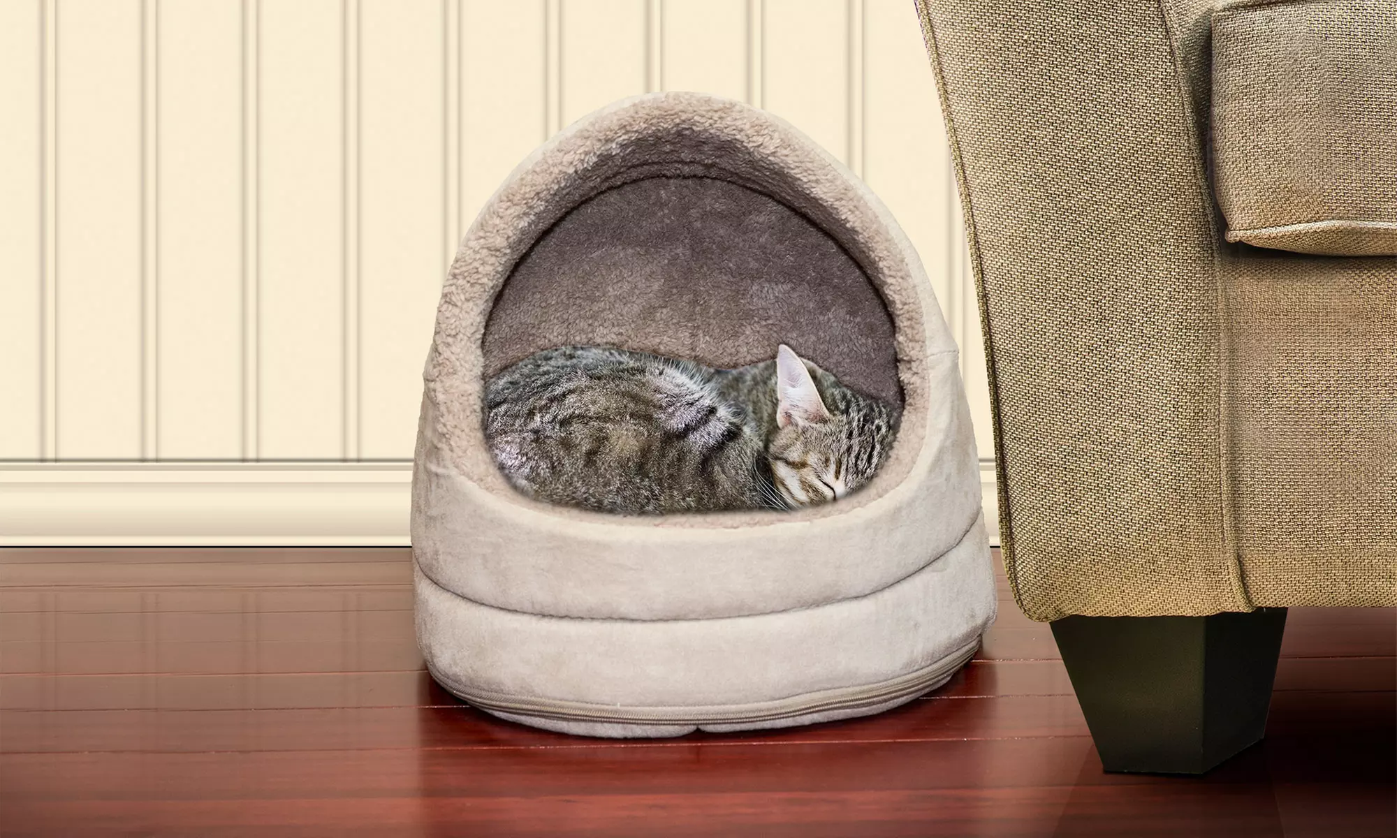 Furhaven Hideaway Dome or Cup Style Cat Bed Pet Beds - Primary Image