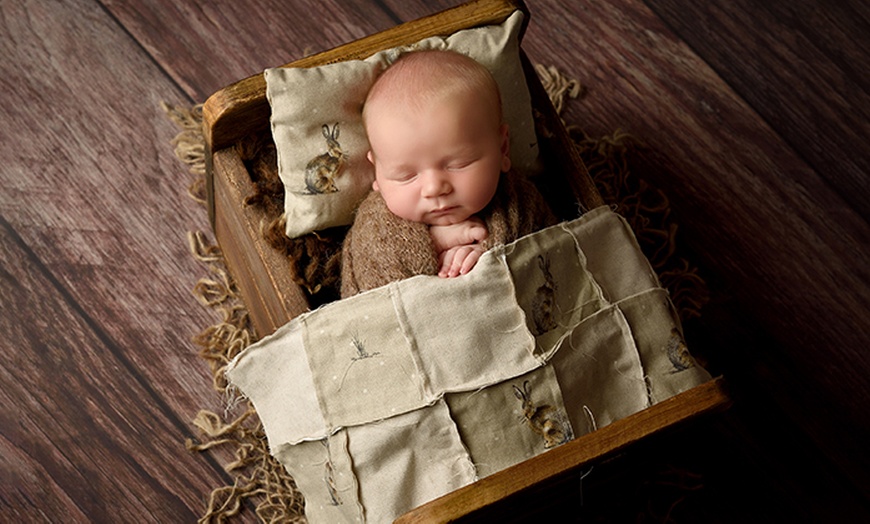 Image 8: Newborn Baby Photoshoot with one print