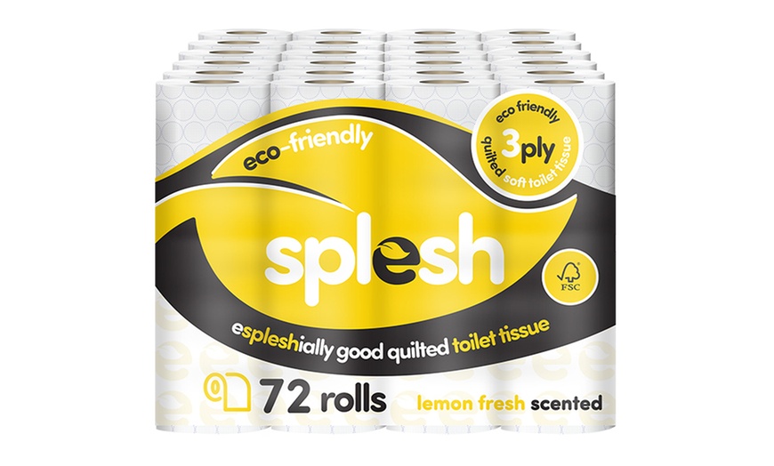 Image 7: Up to 72 Rolls of Splesh Eco-Friendly Lemon Three-Ply Toilet Paper