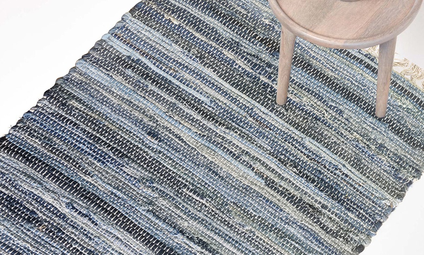 Image 2: Denim Chindi Handwoven Rug