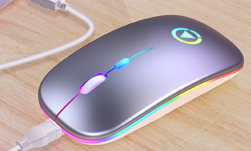 Image 8: Rechargeable Wireless Bluetooth Mouse with Colourful Lights