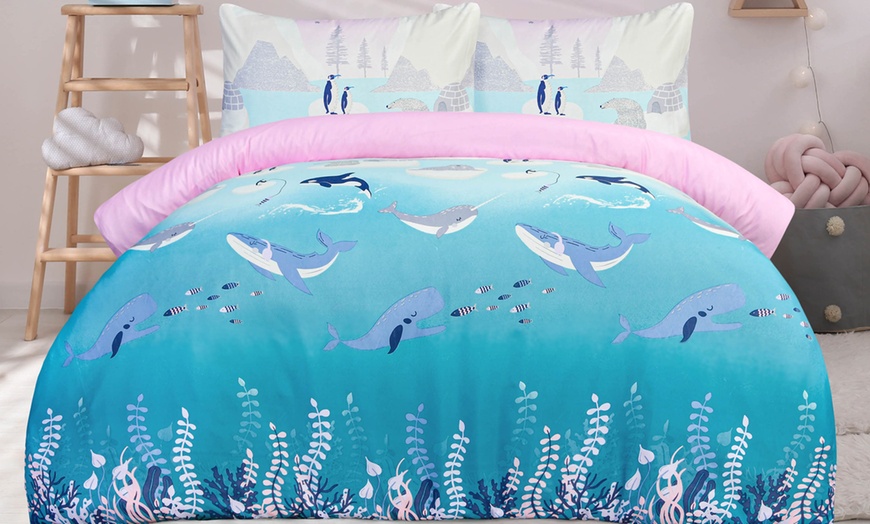 Image 7: Kids' Duvet Cover with Pillowcase and Fitted Sheet Complete Set