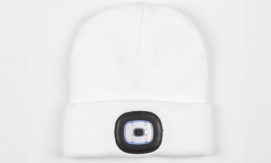 Image 10: Knitted Hat with USB-Powered LED Light