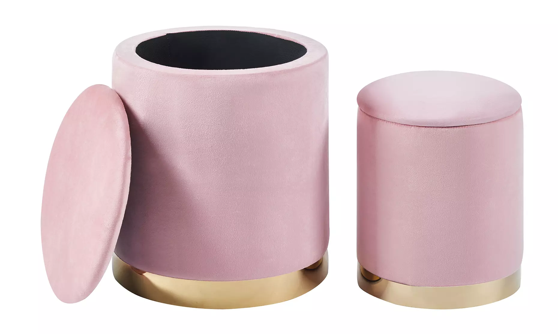 Juego 2 puffs de terciopelo