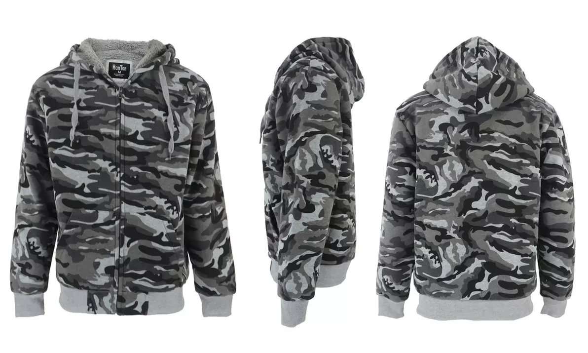Men's Camo Fleece Zipper Hoody - Second Medium