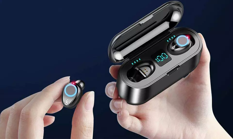 1 ou 2 paires d'écouteurs Bluetooth 5.0 avec batterie externe, couleur au choix - Primary Image