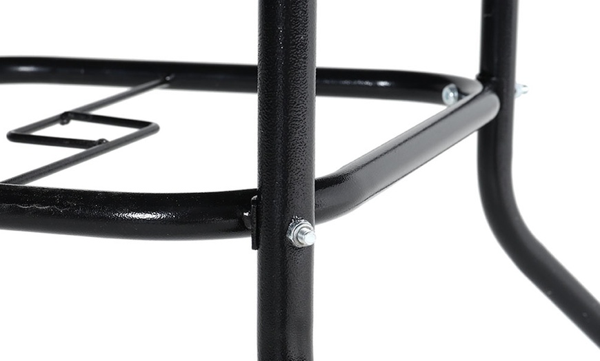 Image 4: Black Tempered Glass Coffee Table with Umbrella Hole 