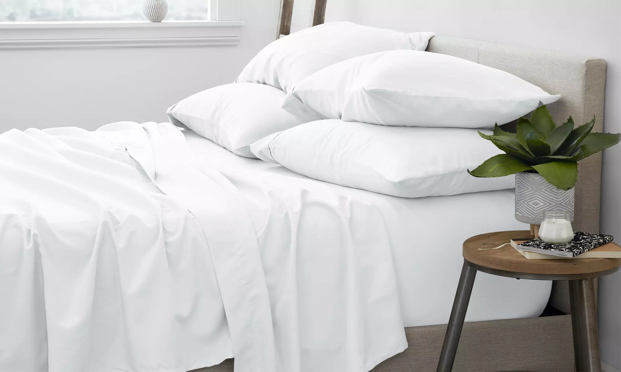 Merit Linens 6-Piece Luxury Wrinkle Free Hotel Bed Sheet Set