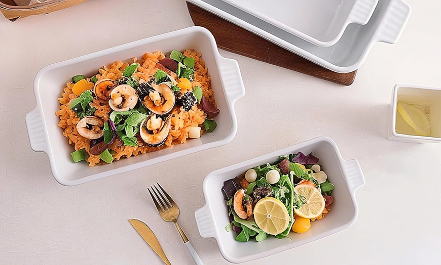 Image 5: Alivio 4-Piece Microwave and Oven-Safe Ceramic Bakeware Set