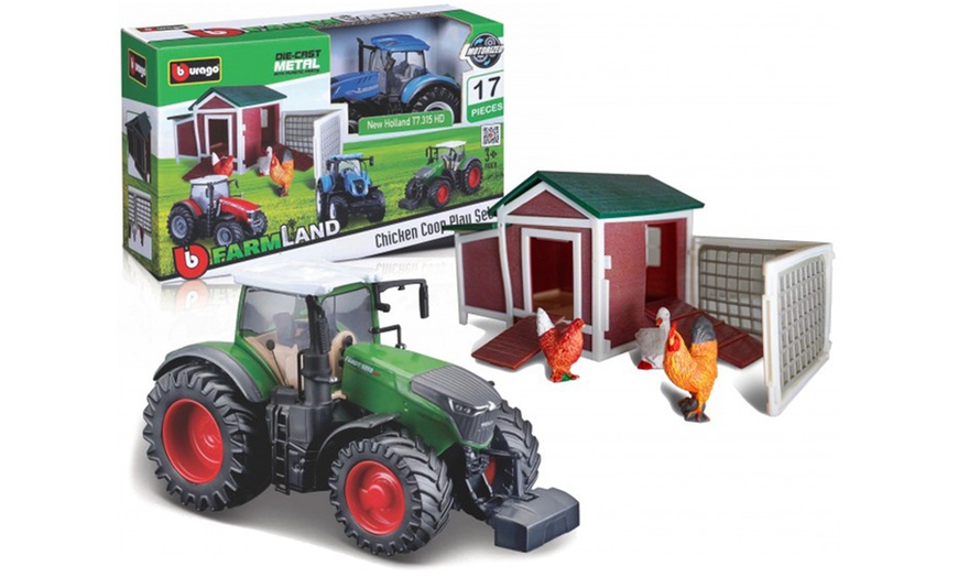 Image 1: Chicken Coop with New Holland Tractor Farmland Playset