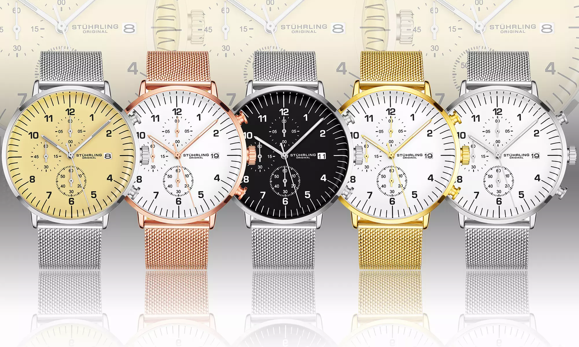 Stuhrling Men's Chronograph Mesh Bracelet Watch - Primary Image