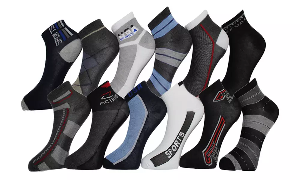Men's Patterned Sport Socks (18-Pack) - Primary Image