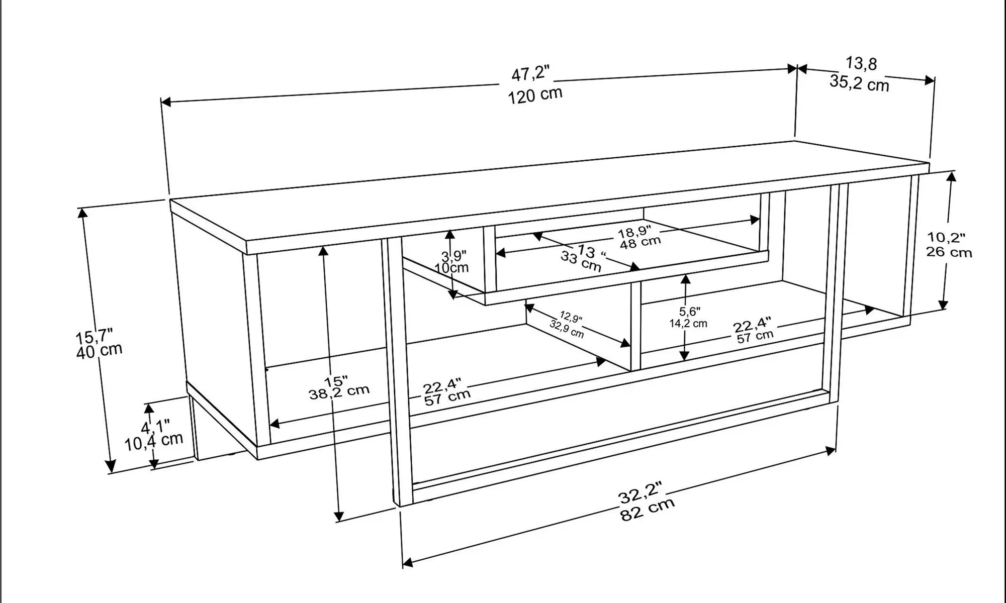 Asal 120cm Wide TV Stand
