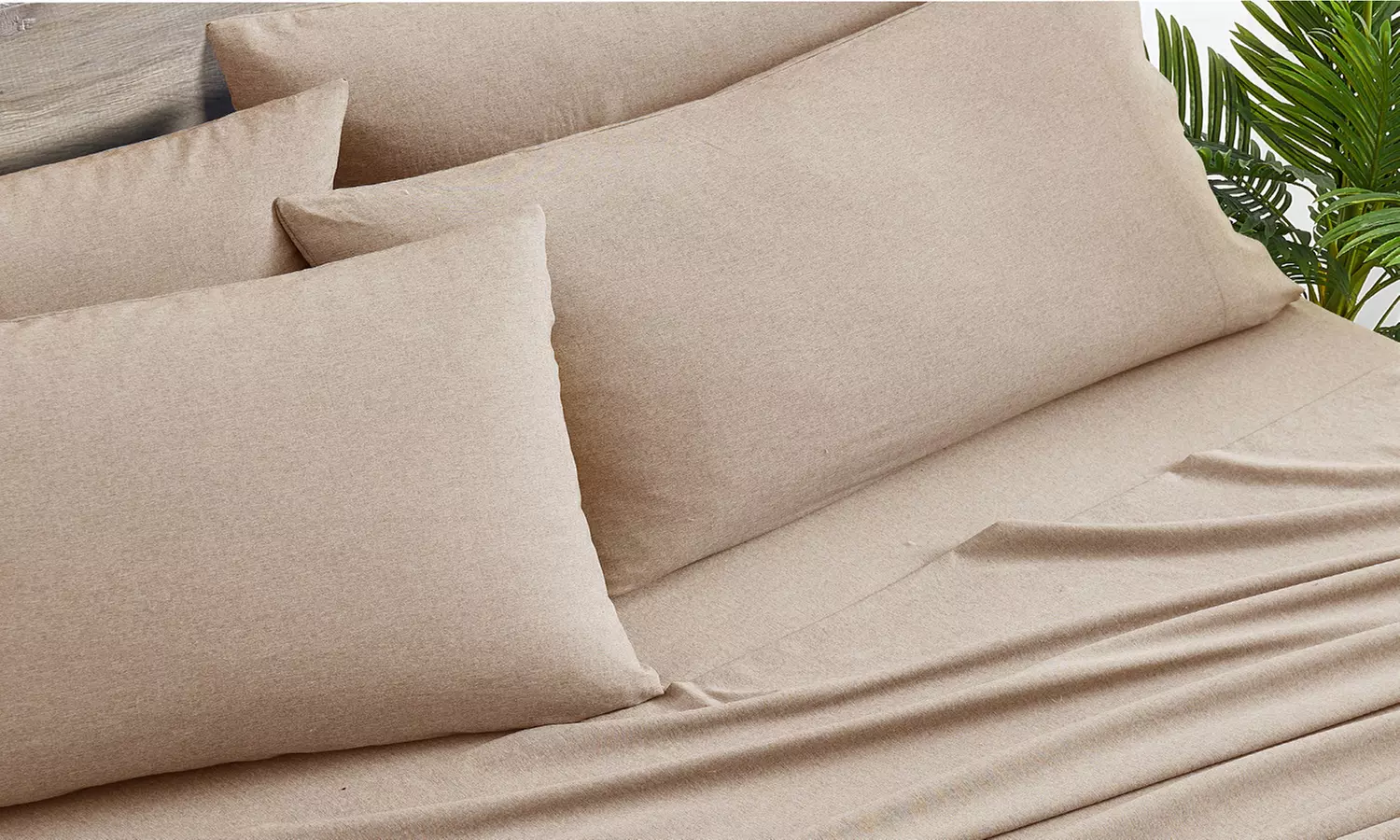 Bamboo 2000 Thread Count 6-Piece Chambray Heathered Sheet Set with SnugGrip